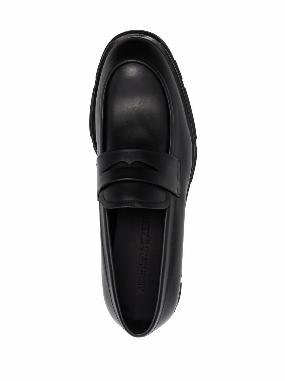 ALEXANDER MCQUEEN Leather Loafers Black - MAISONDEFASHION.COM