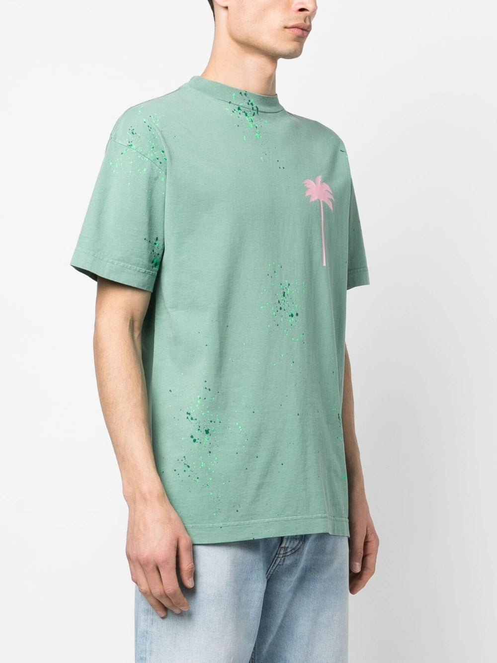 PALM ANGELS PXP Painted Classic Tee Green/Pink