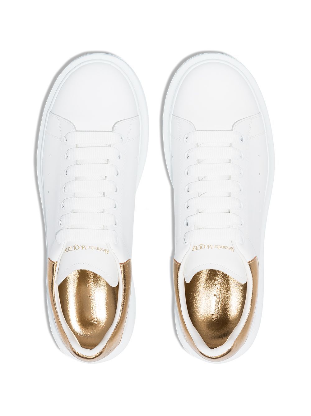 ALEXANDER MCQUEEN oversized sole sneakers White/Gold - MAISONDEFASHION.COM