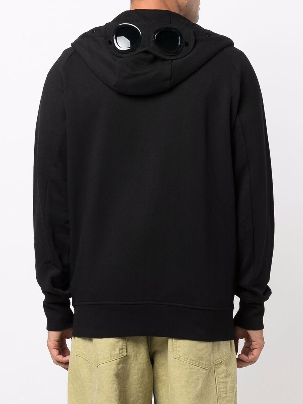 C.P COMPANY Zip-front cotton hoodie Black - MAISONDEFASHION.COM
