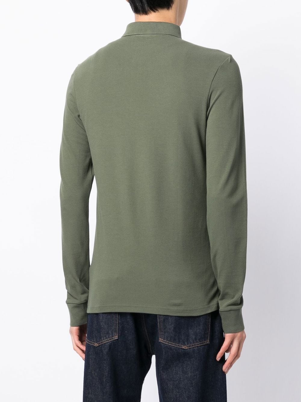 BOSS Logo-patch cotton-blend polo shirt Green - MAISONDEFASHION.COM