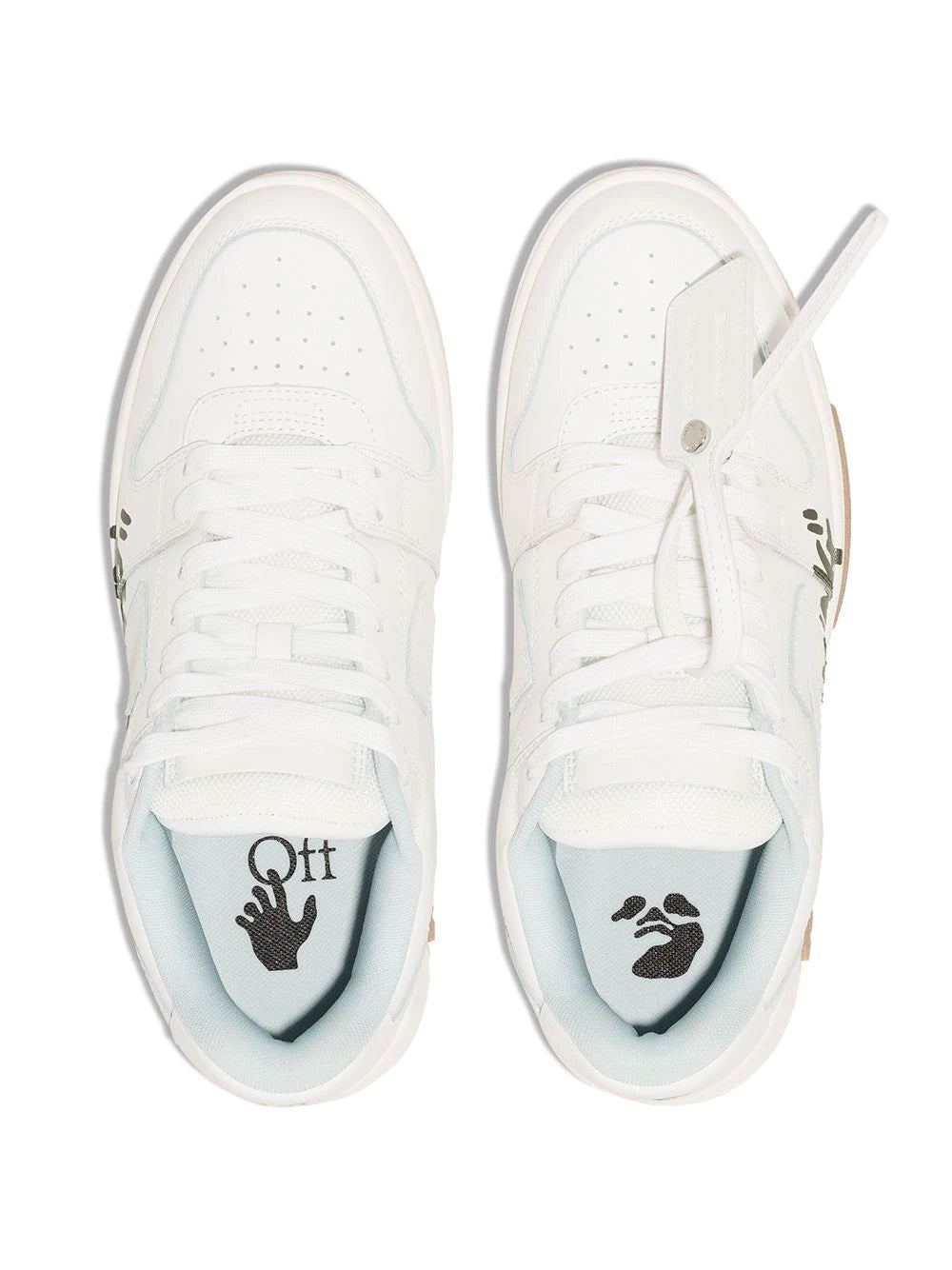 OFF-WHITE WOMEN Out Of Office "For Walking" Sneakers White/Black - MAISONDEFASHION.COM
