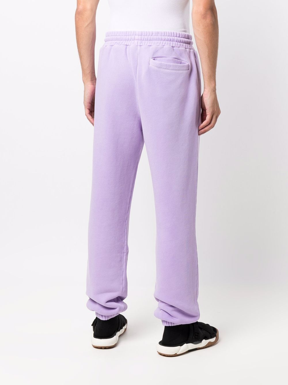 PALM ANGELS Curved Logo Sweat Pants Purple - MAISONDEFASHION.COM
