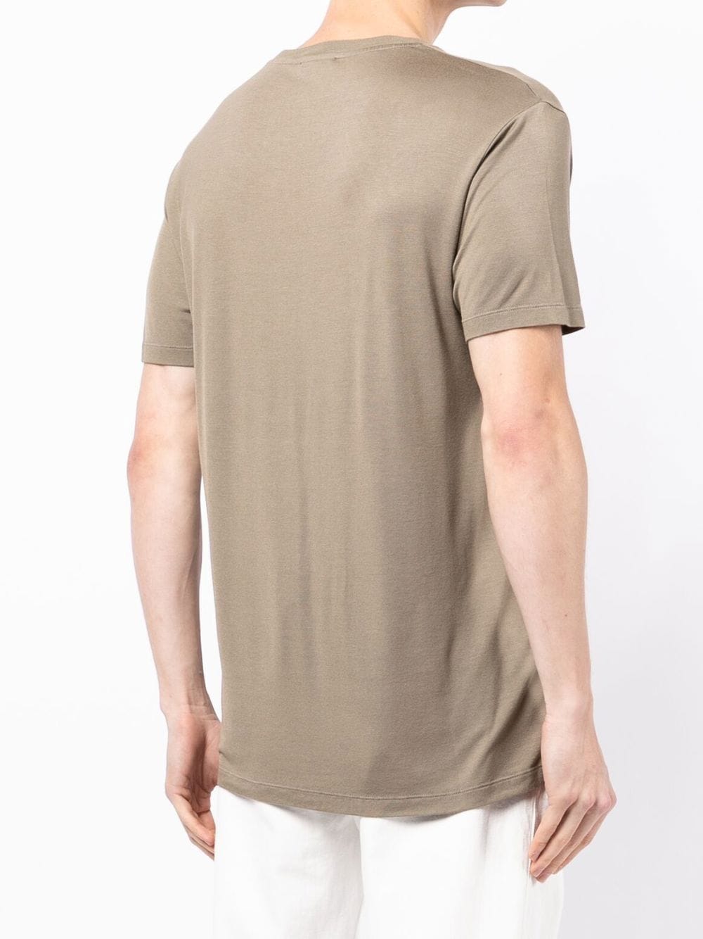 TOM FORD Short-sleeved crew-neck T-shirt Brown - MAISONDEFASHION.COM
