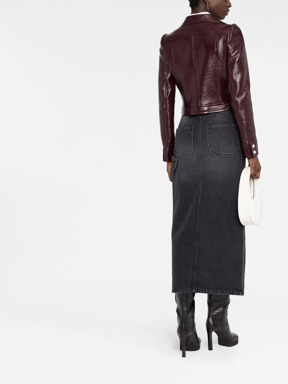 COURRÉGES WOMEN Vinyl Reedition Jacket Burgundy - MAISONDEFASHION.COM