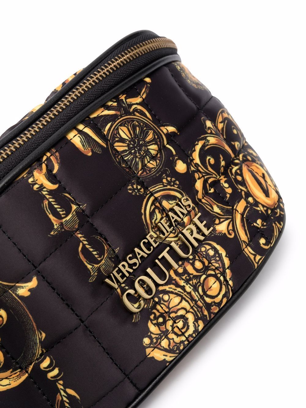 VERSACE WOMEN Barocco-print quilted belt bag Black - MAISONDEFASHION.COM