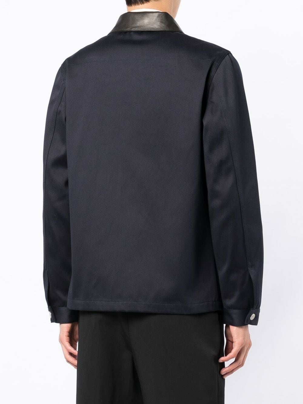 ALEXANDER MCQUEEN Logo Shirt Jacket Navy - MAISONDEFASHION.COM