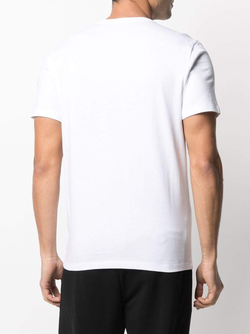 MONCLER Stripe Logo T-Shirt White - MAISONDEFASHION.COM