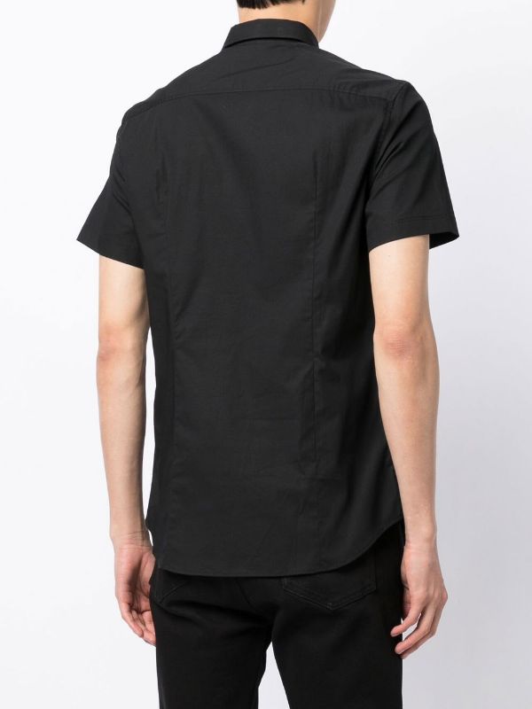 Versace Jeans Black Logo S/S Formal Shirt - MAISONDEFASHION.COM