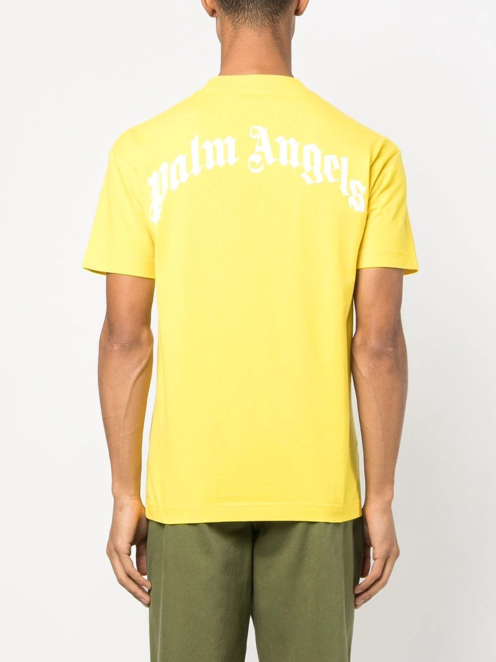 PALM ANGELS Broken Palm Classic Tee Yellow/Green - MAISONDEFASHION.COM