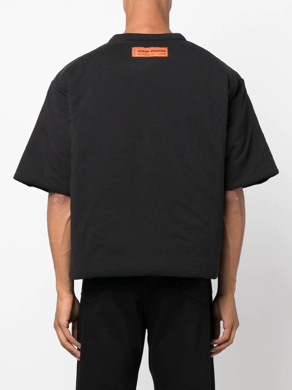 HERON PRESTON Censored Padded S/S T-Shirt Black/Navy - MAISONDEFASHION.COM