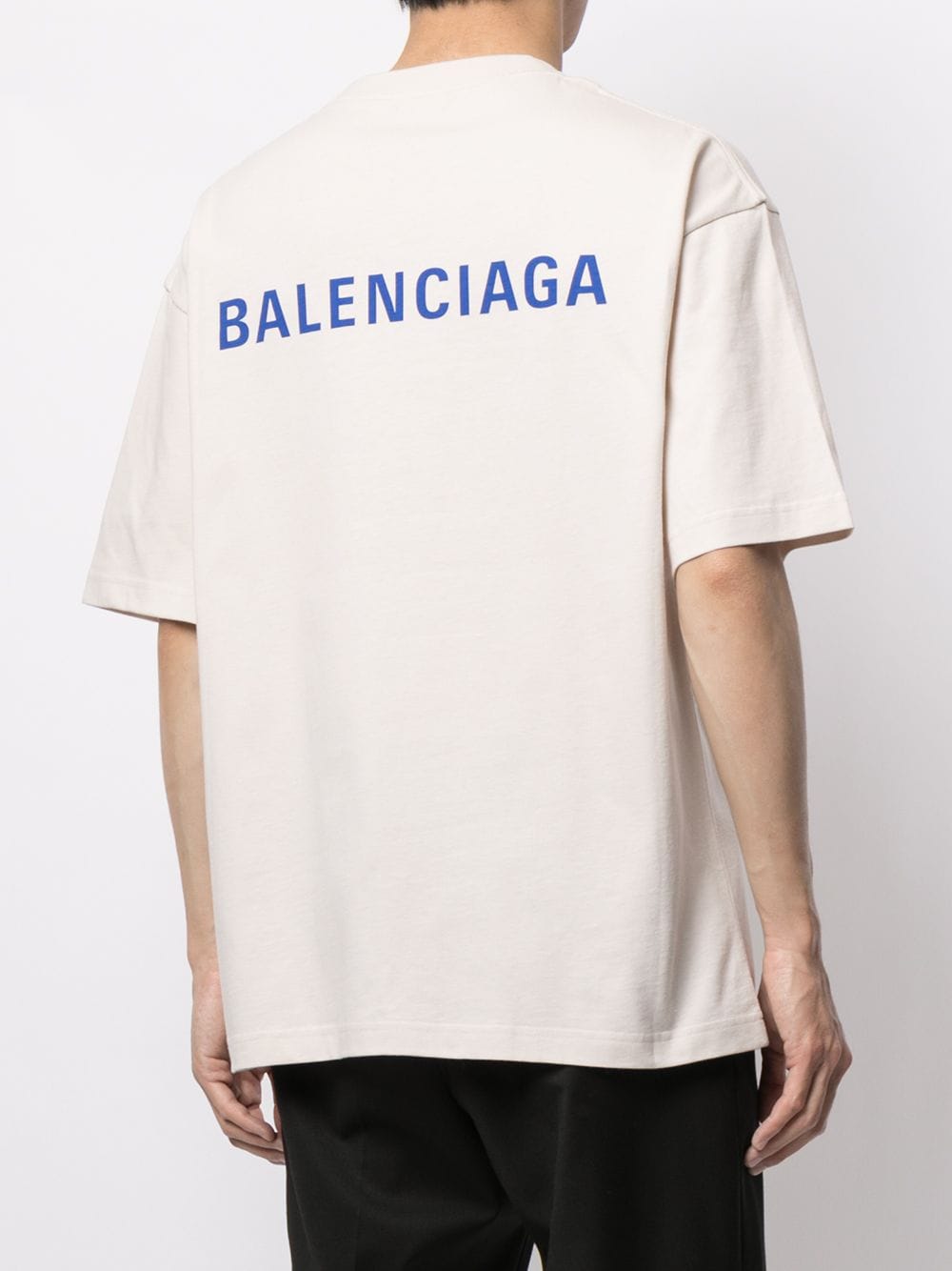BALENCIAGA Logo T-Shirt Beige - MAISONDEFASHION.COM