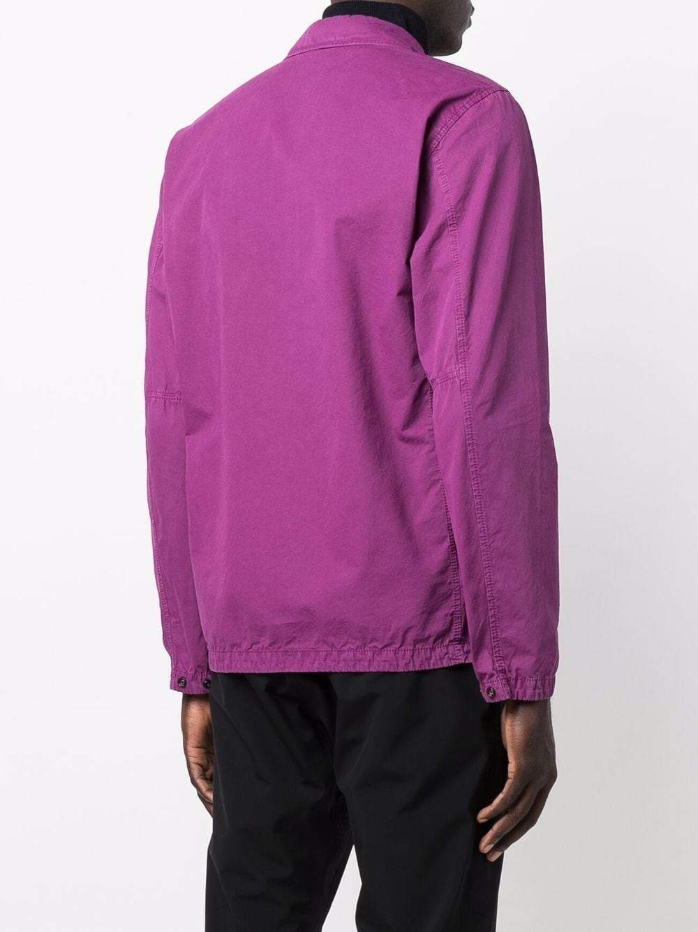 STONE ISLAND Zipped Overshirt Purple - MAISONDEFASHION.COM