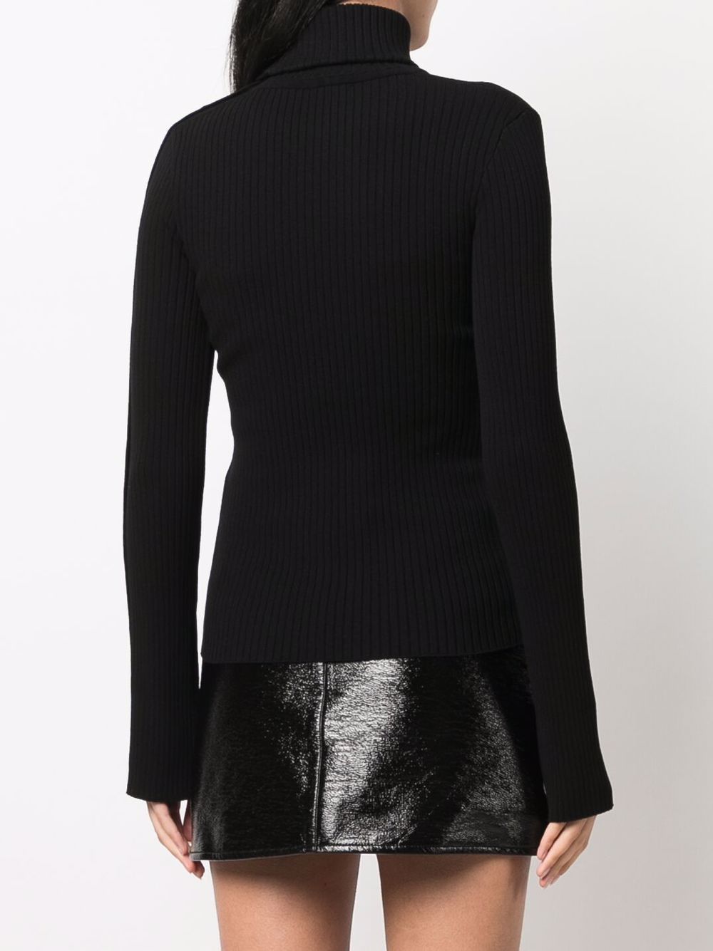 COURRÈGES WOMEN Logo Knit Sweater Black - MAISONDEFASHION.COM