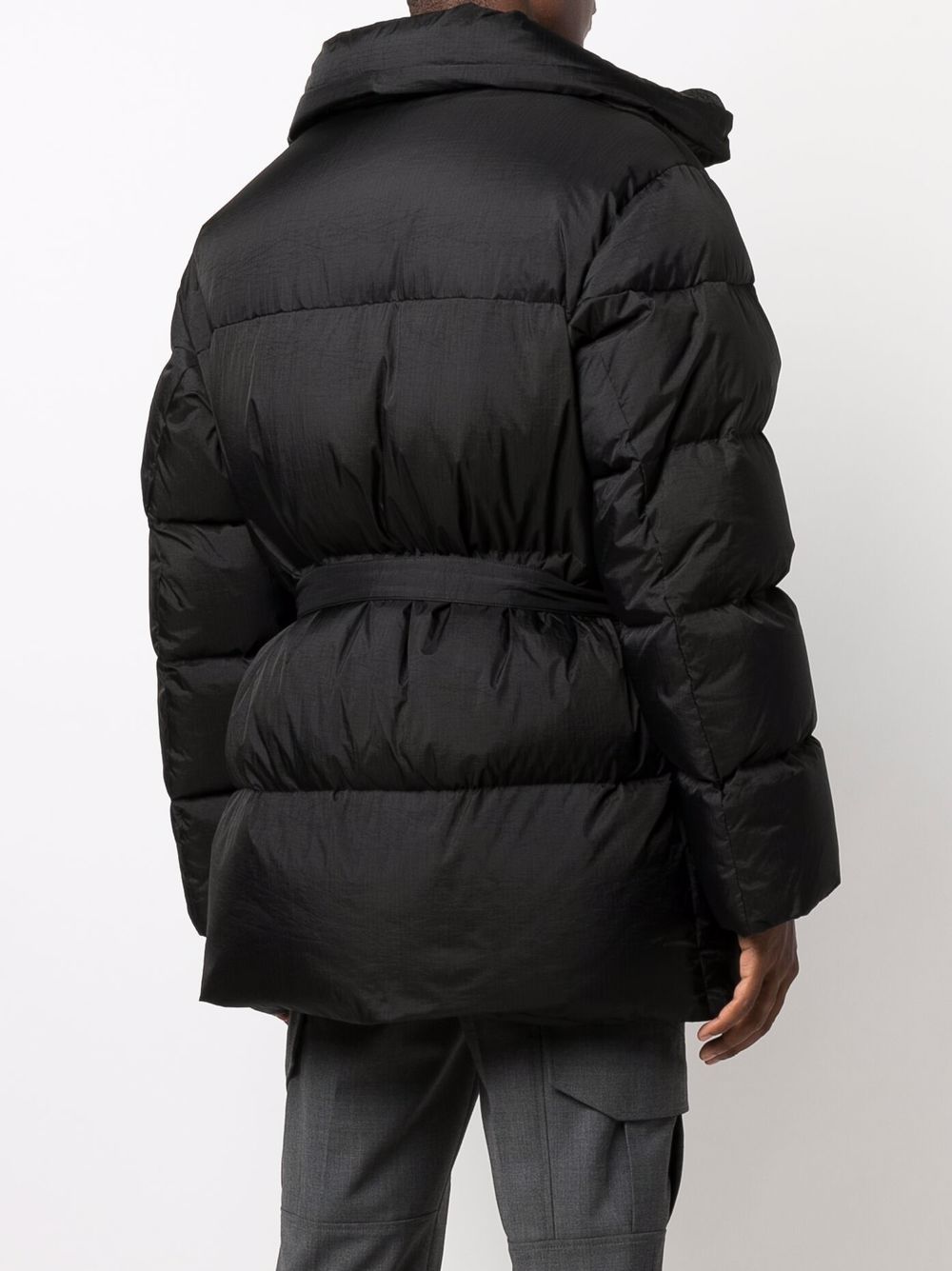 OFF-WHITE Logo Detail Puffer Jacket Black - MAISONDEFASHION.COM