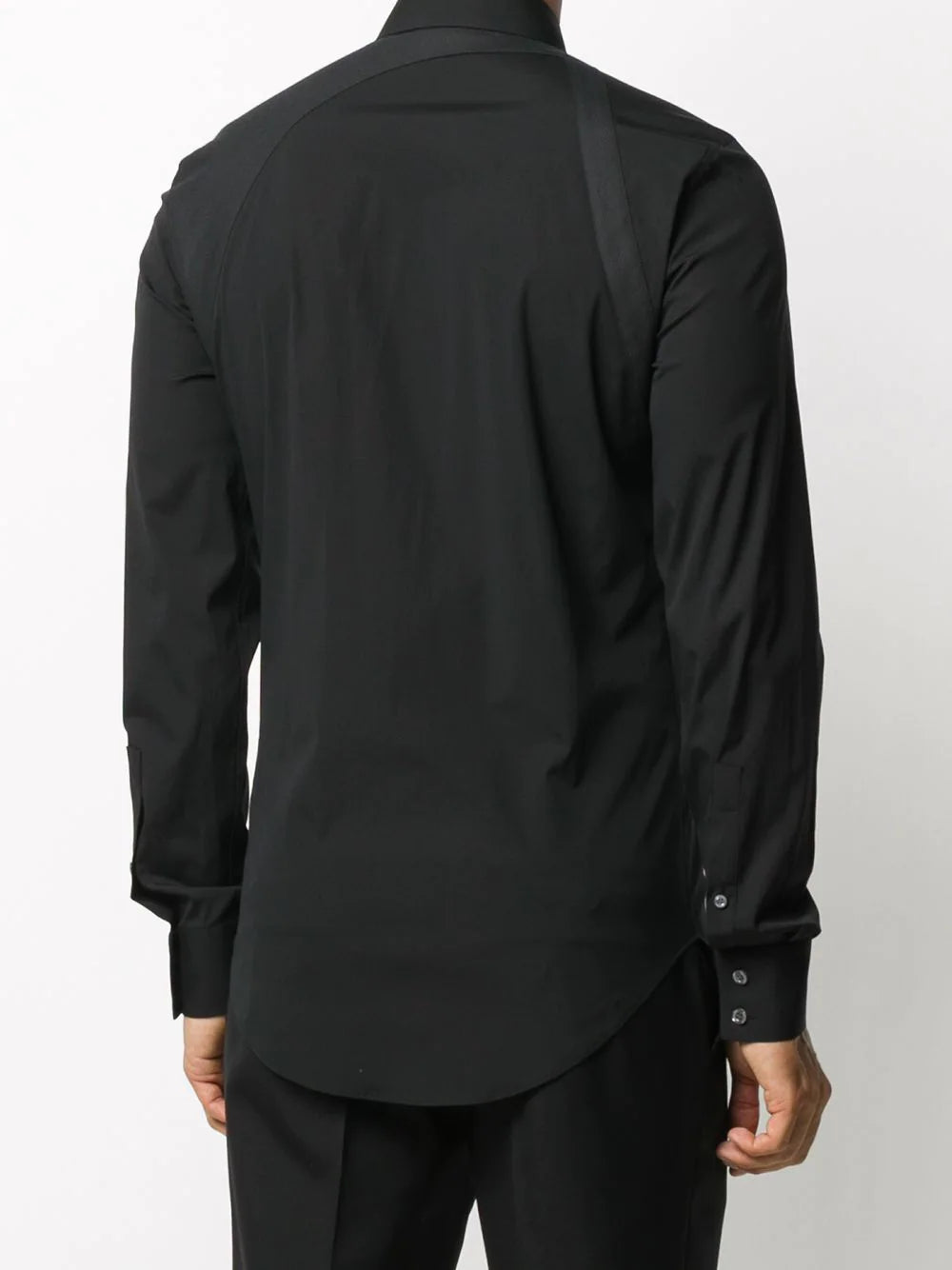 Alexander McQueen Harness Shirt Black/Black - MAISONDEFASHION.COM