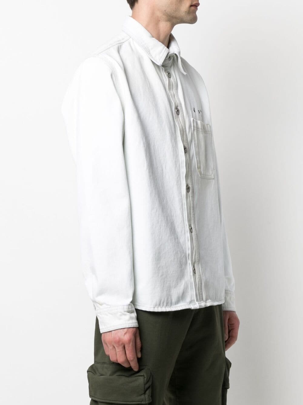 OFF-WHITE Marker Denim Shirt White - MAISONDEFASHION.COM