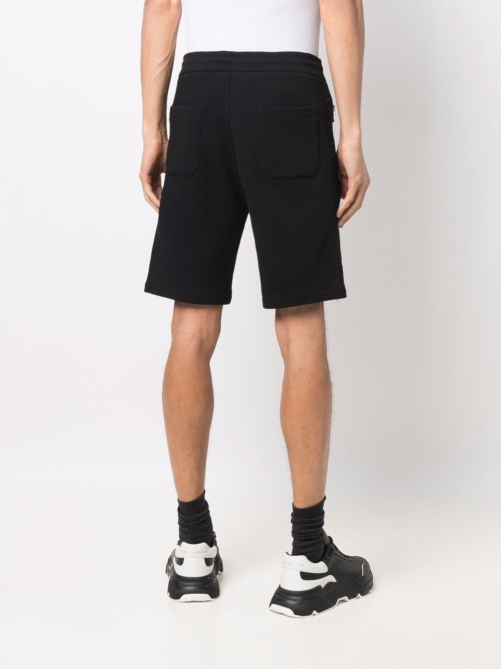 BALMAIN Logo Embossed Shorts Black - MAISONDEFASHION.COM