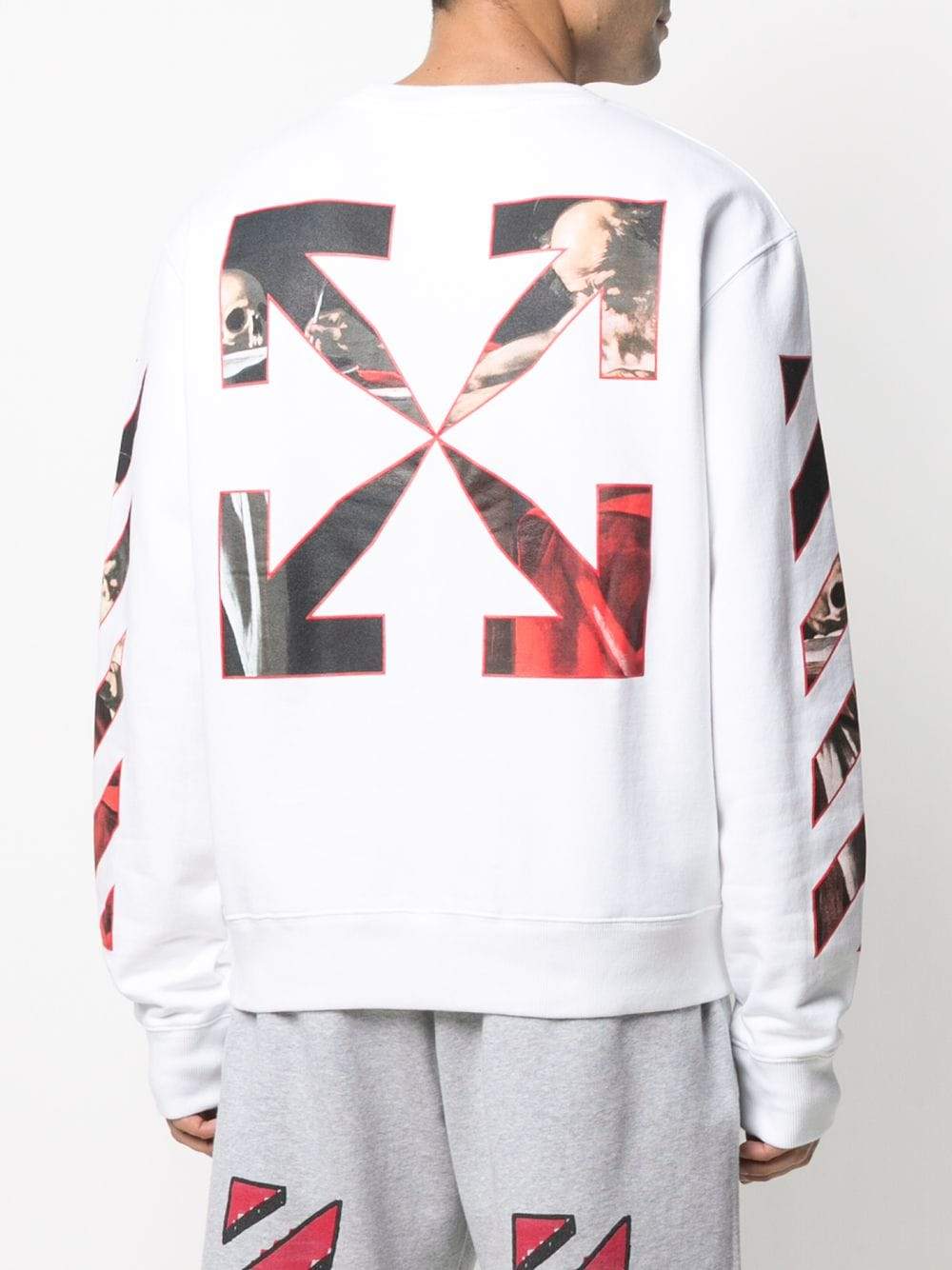 OFF-WHITE Caravaggio Slim Sweatshirt White - Maison De Fashion 