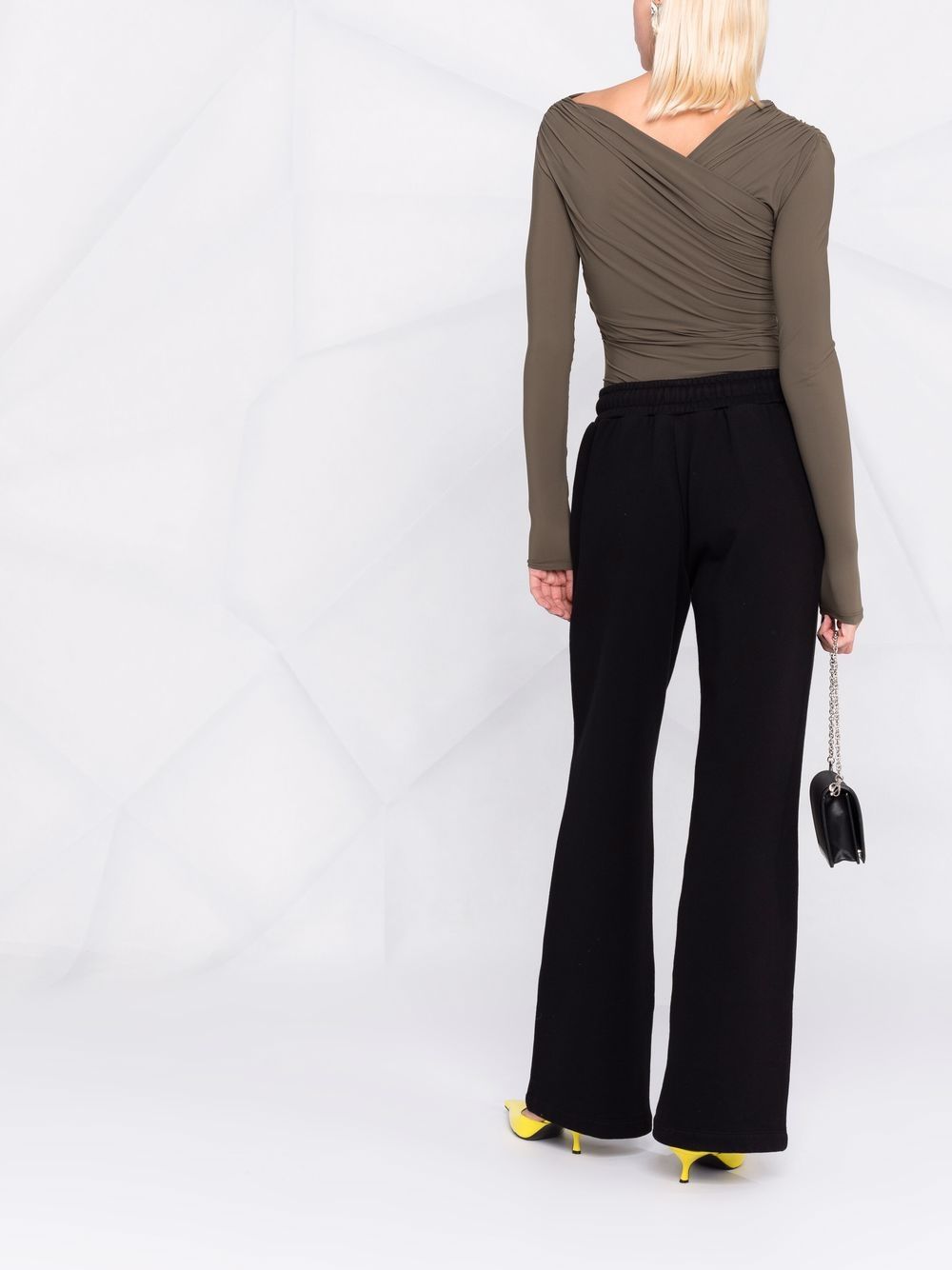 AMBUSH WOMEN Logo-print fleece track pants Black - MAISONDEFASHION.COM