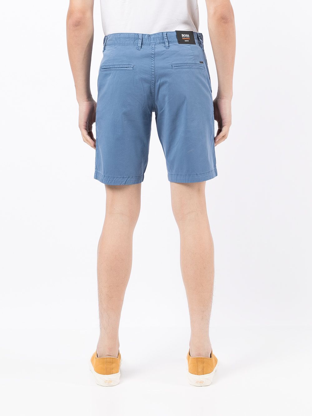 BOSS Stretch-cotton twill chino shorts Blue - MAISONDEFASHION.COM