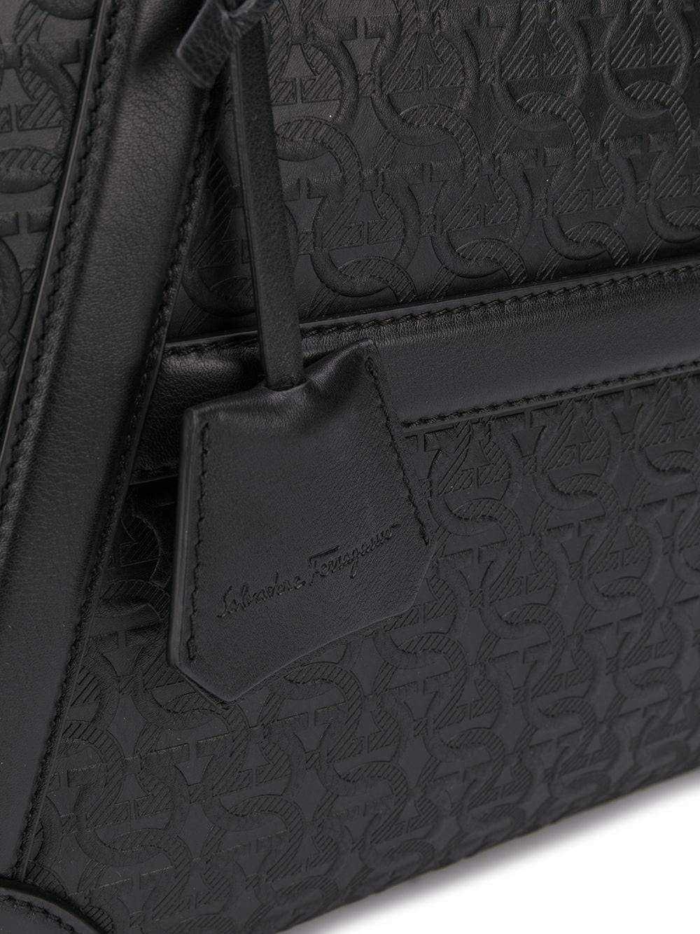 SALVATORE FERRAGAMO Gancini Logo Embossed Briefcase Black - MAISONDEFASHION.COM