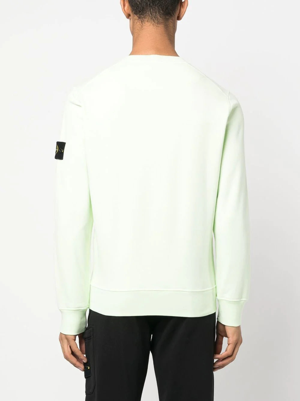 STONE ISLAND Logo Patch Cotton Sweatshirt Green - MAISONDEFASHION.COM