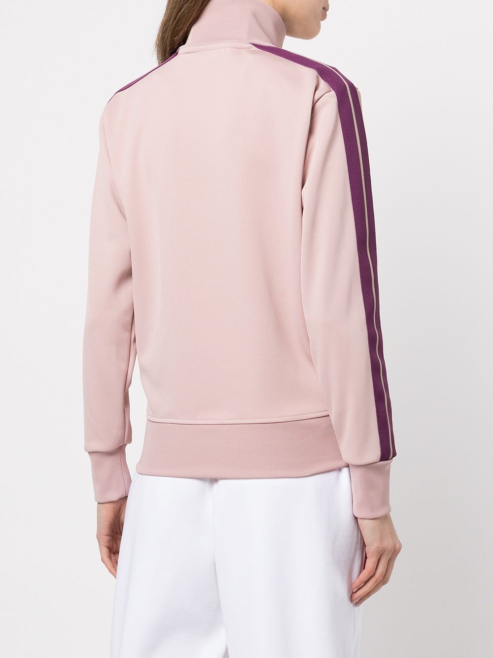 PALM ANGELS WOMEN Side-stripe logo-print track jacket Mauve - MAISONDEFASHION.COM