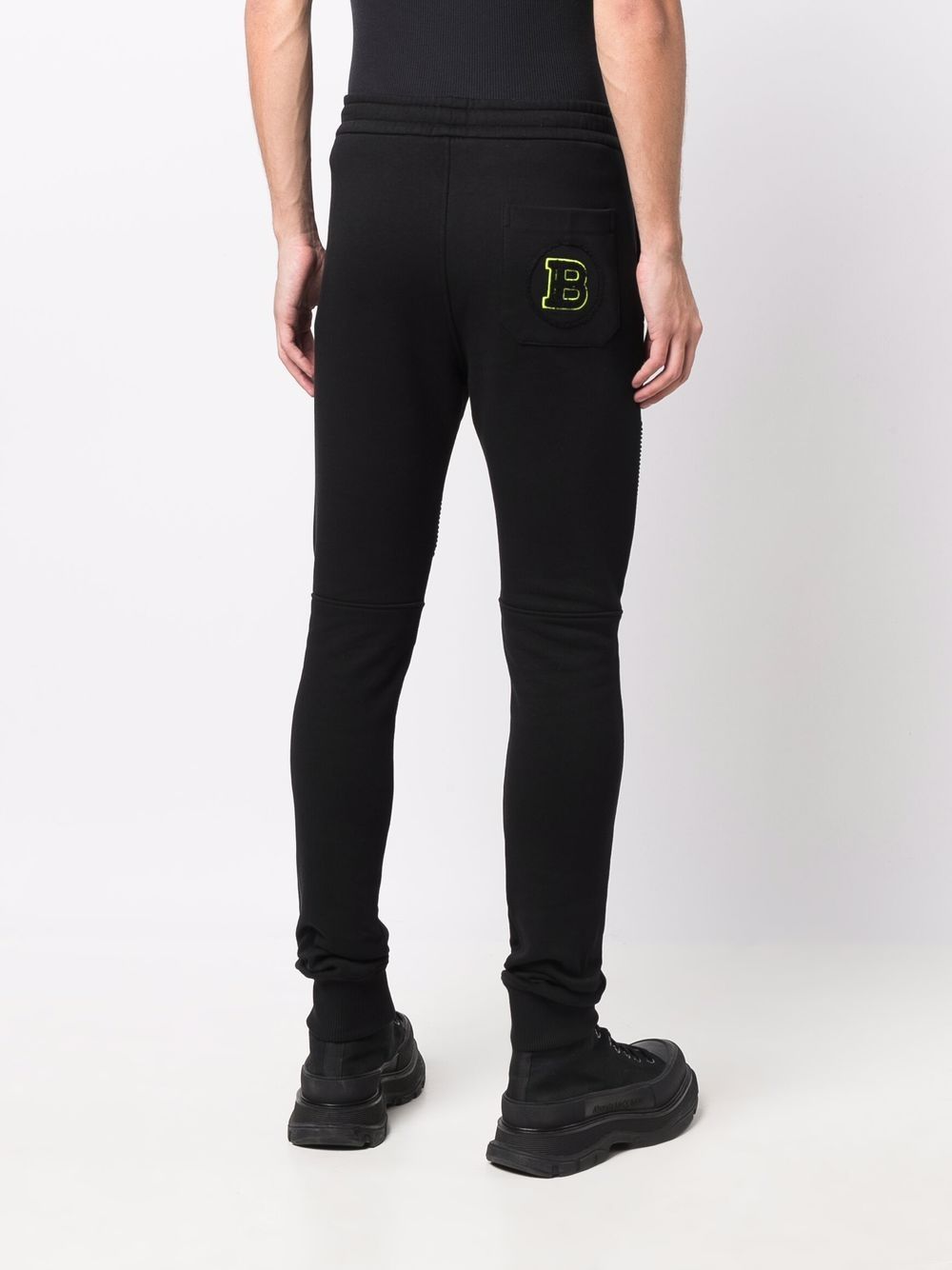 BALMAIN Fluo Logo Sweatpants Black - MAISONDEFASHION.COM