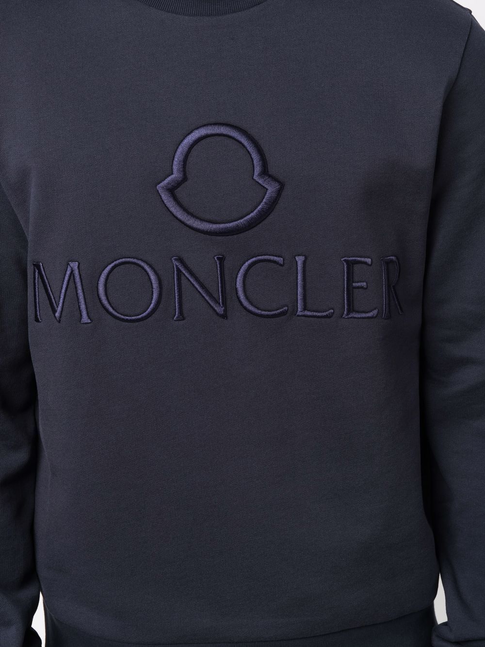 Moncler logo deals embroidered sweatshirt