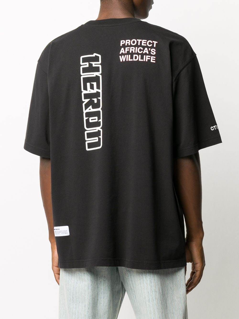 HERON PRESTON Royal Navy Print T-shirt Black - Maison De Fashion 