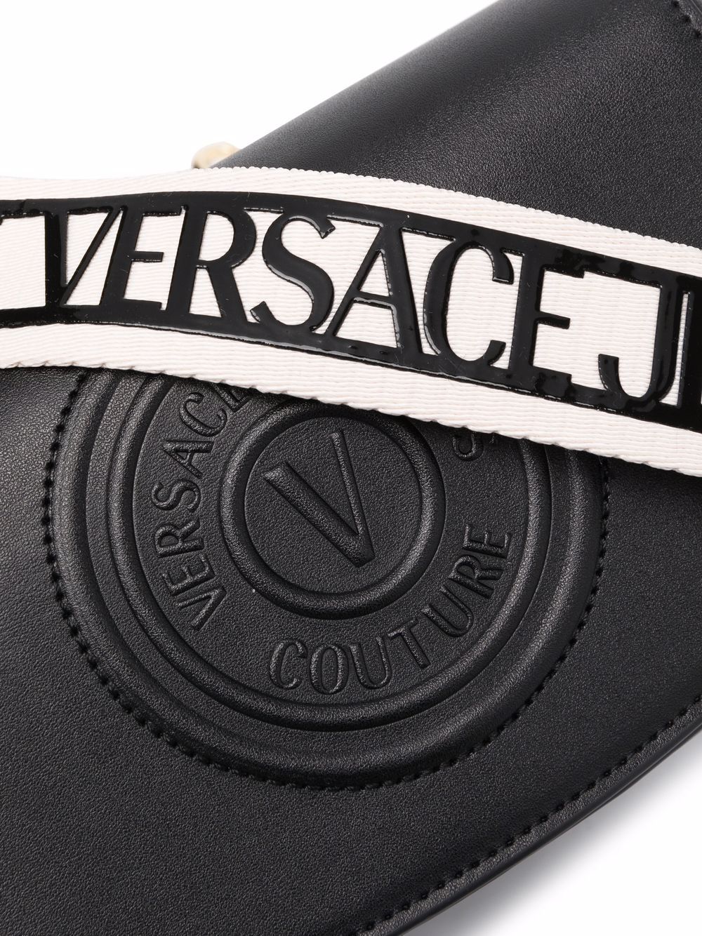 VERSACE JEANS COUTURE WOMEN Logo Embossed Crossbody Bag Black - MAISONDEFASHION.COM