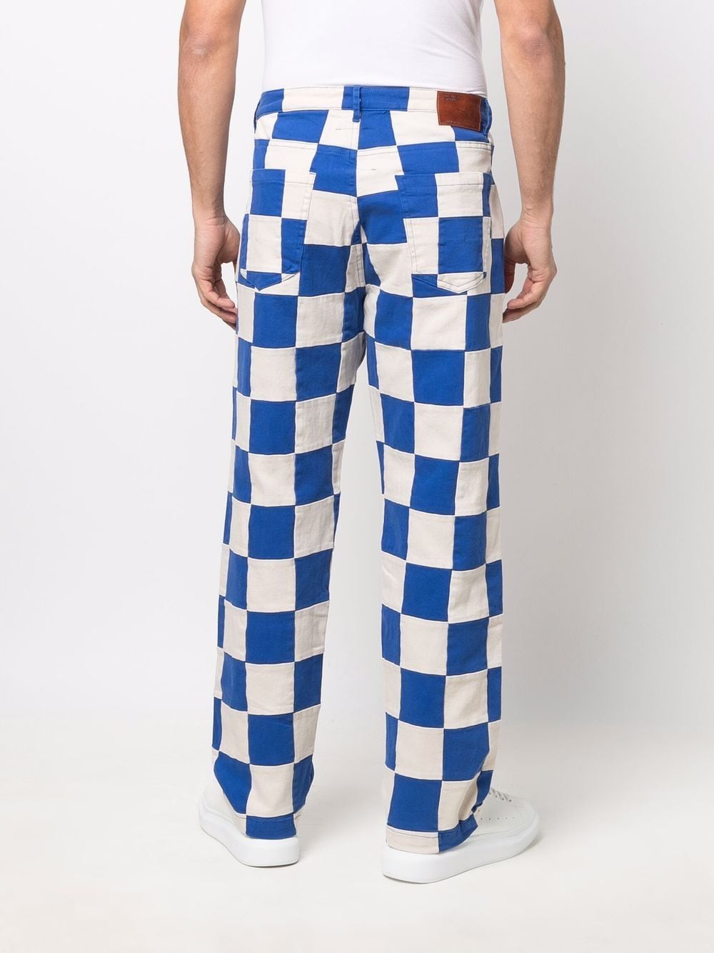 KIDSUPER Check-print straight-leg trousers Blue - MAISONDEFASHION.COM