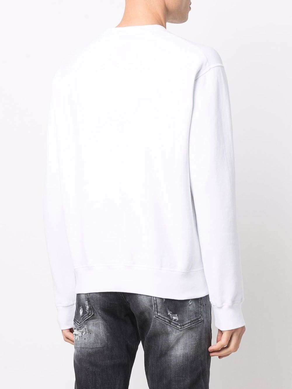 DSQUARED2 Icon Spray Sweatshirt White - MAISONDEFASHION.COM