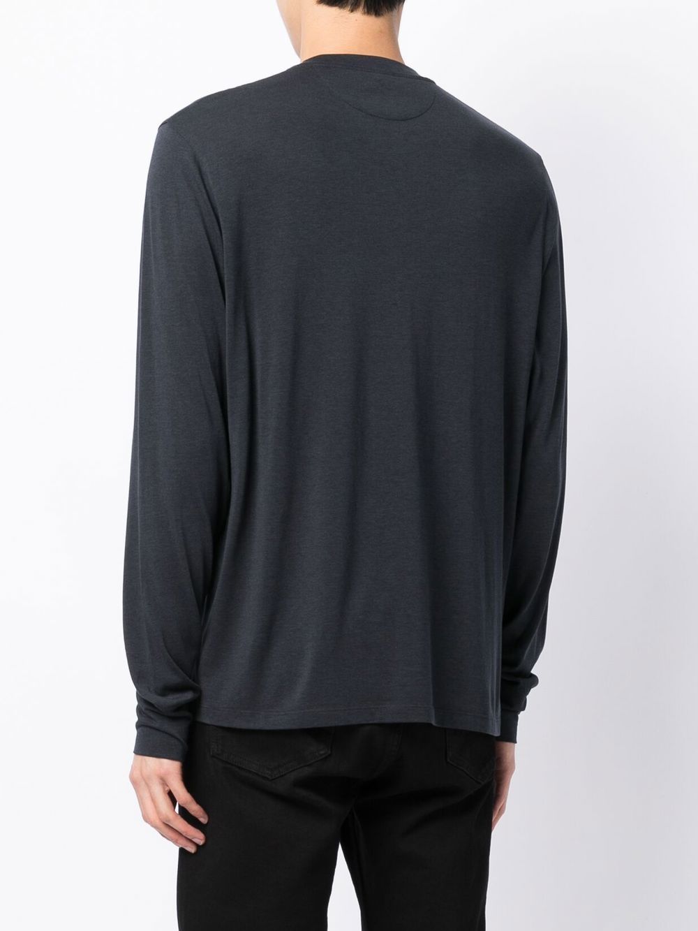 TOM FORD Solid-colour long-sleeve T-shirt Navy - MAISONDEFASHION.COM