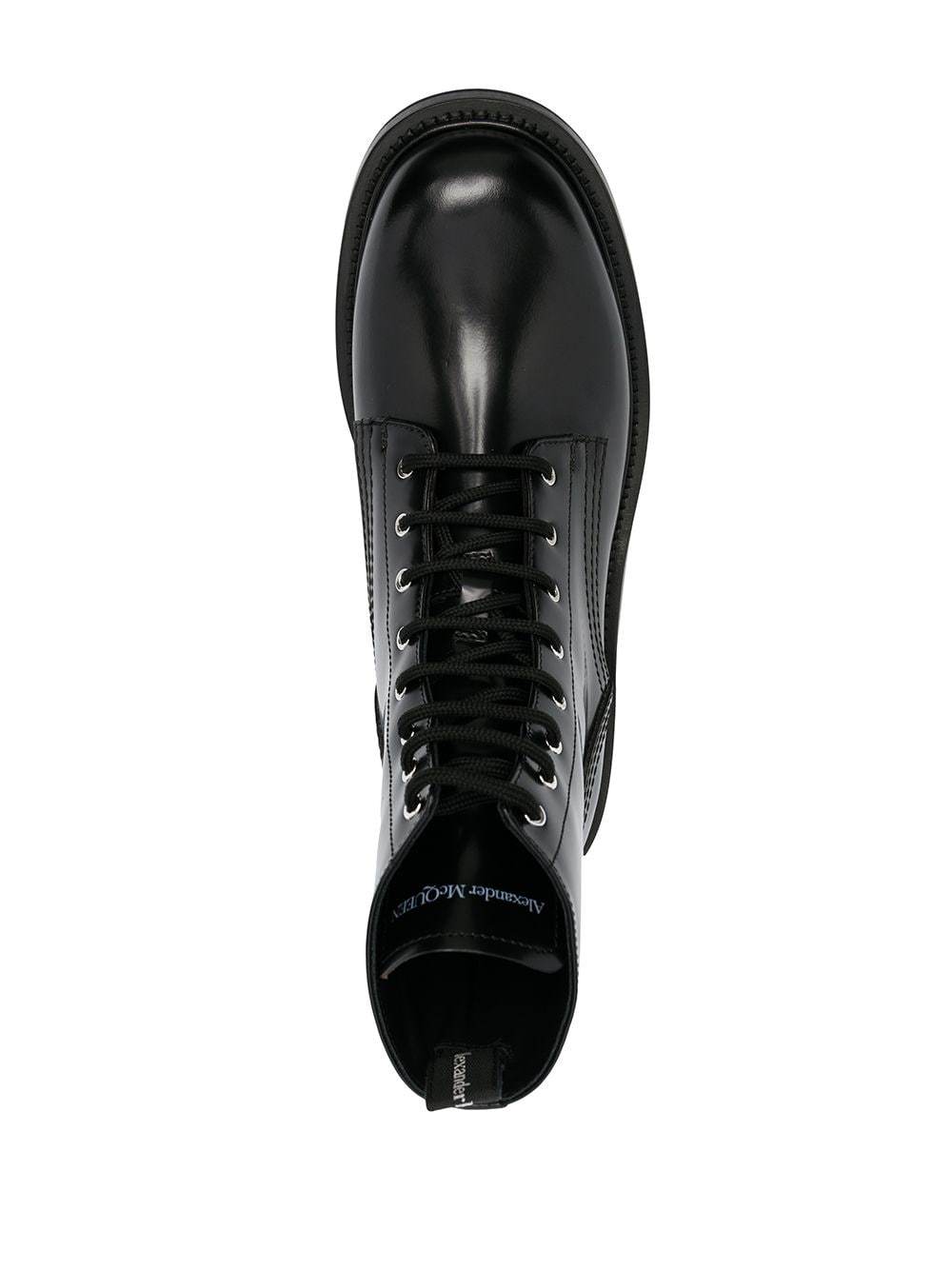 Alexander McQueen Lace Up Ankle Boots Black - MAISONDEFASHION.COM