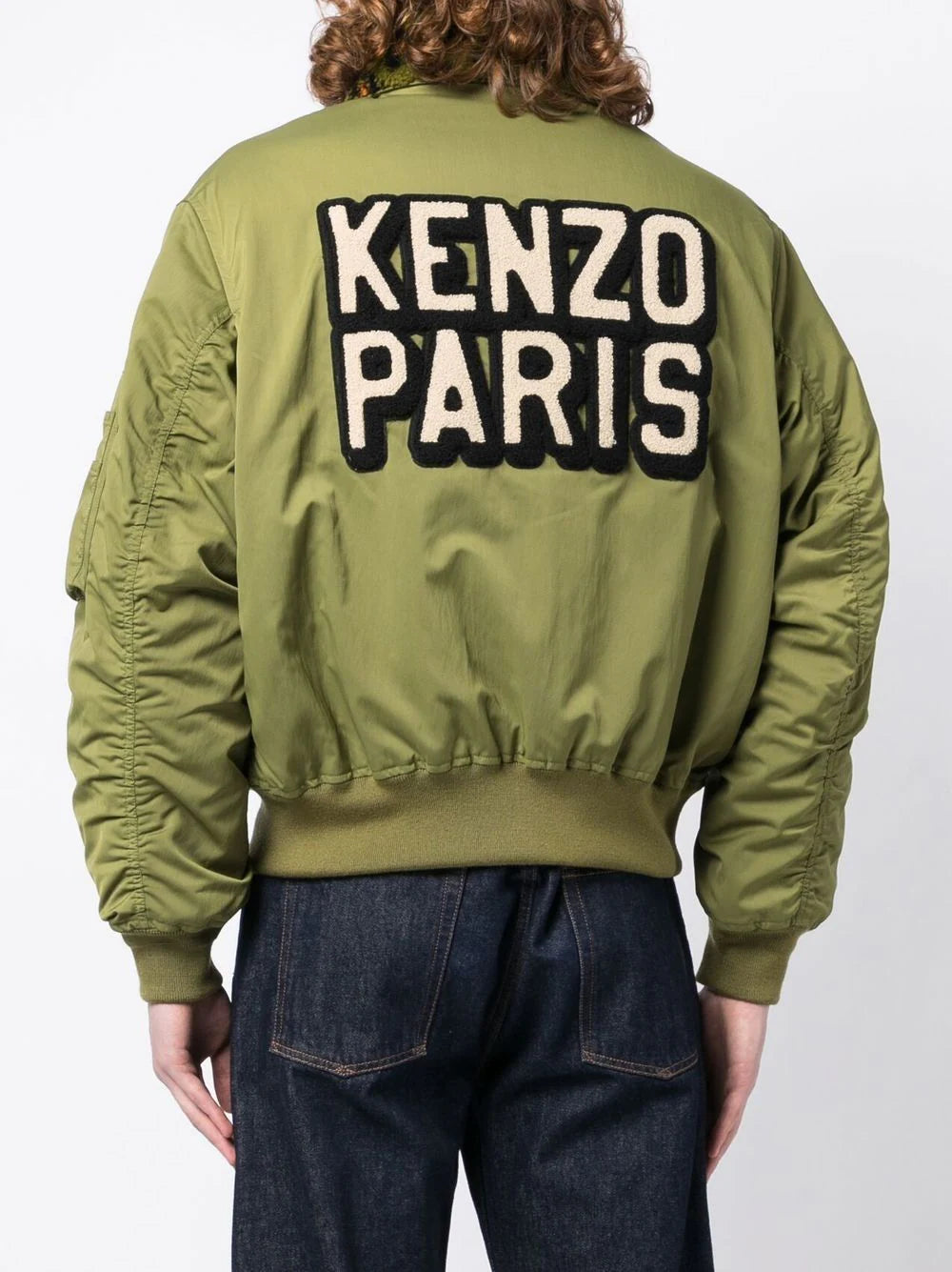 KENZO Boxy Bomber Jacket Khaki - MAISONDEFASHION.COM