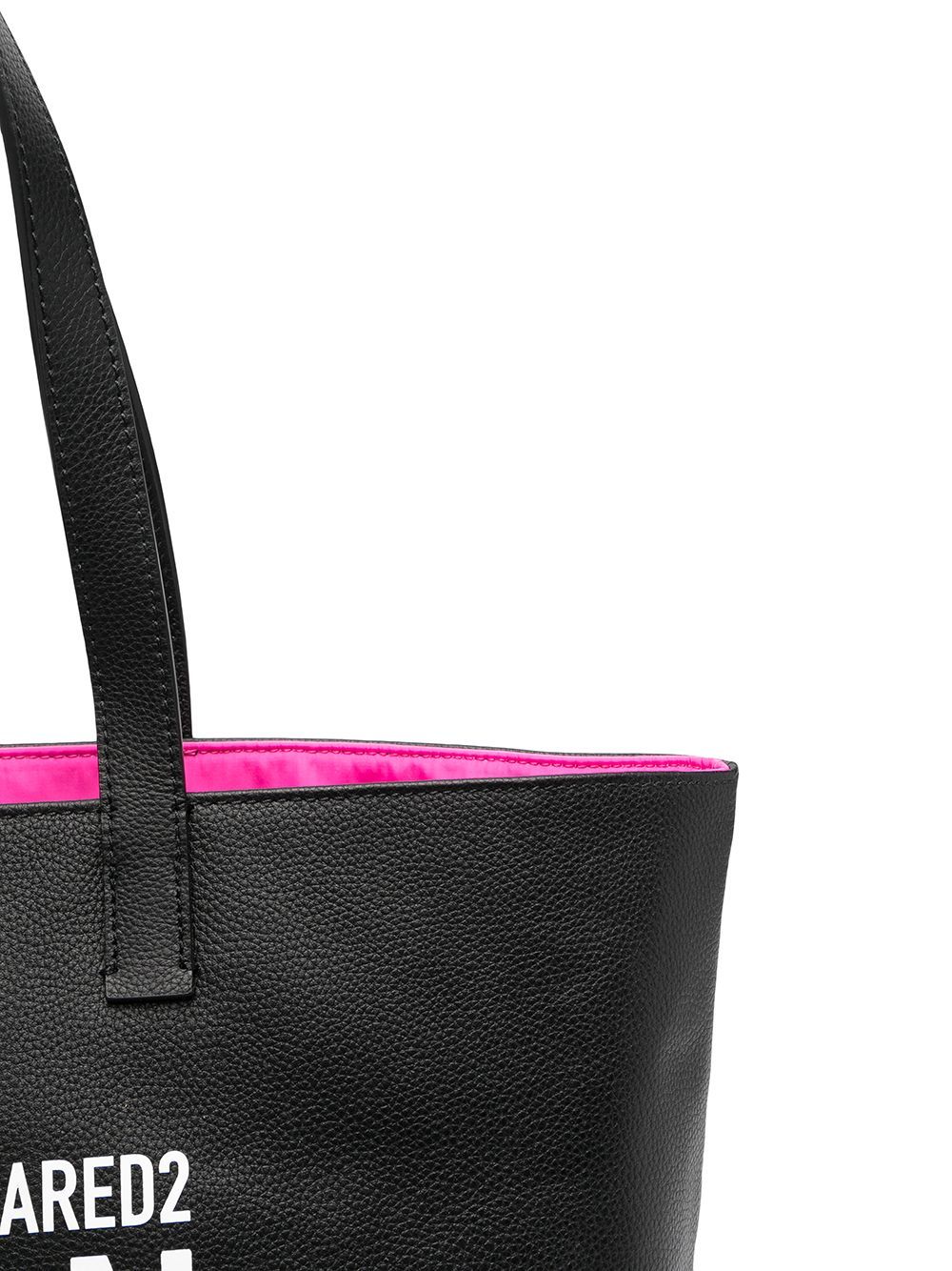 DSQUARED WOMEN Icon logo tote bag Black/Pink - MAISONDEFASHION.COM