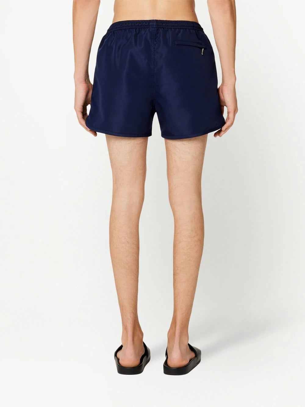 AMI PARIS Embroidered Logo Swim Shorts Navy - MAISONDEFASHION.COM