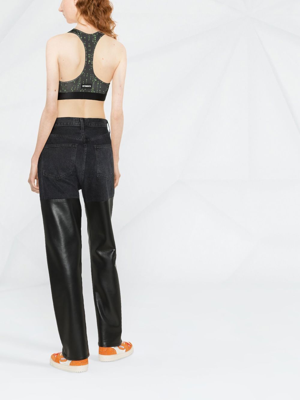 VETEMENTS WOMEN Logo-underband cropped vest Black / Green - MAISONDEFASHION.COM