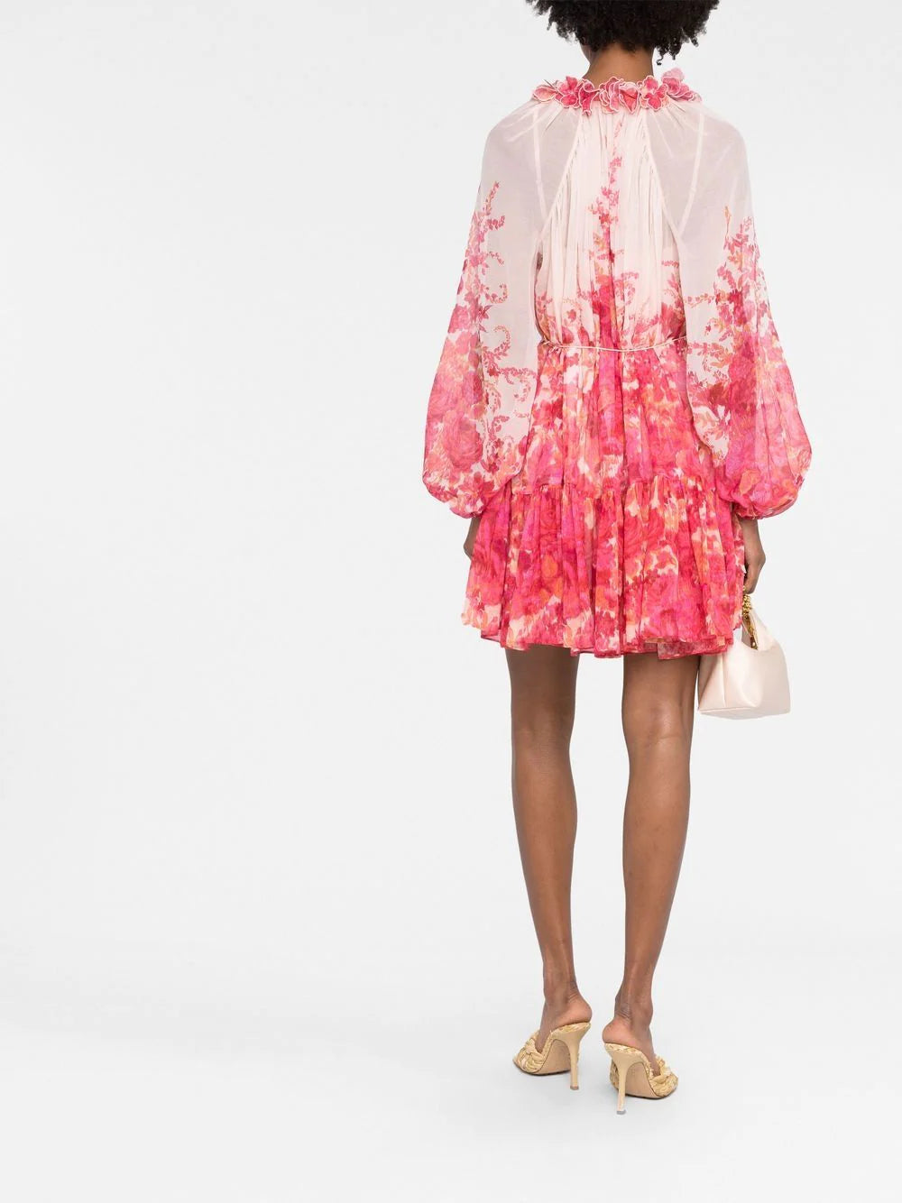 ZIMMERMANN WOMEN High Tide Lantern Mini Dress Pink - MAISONDEFASHION.COM