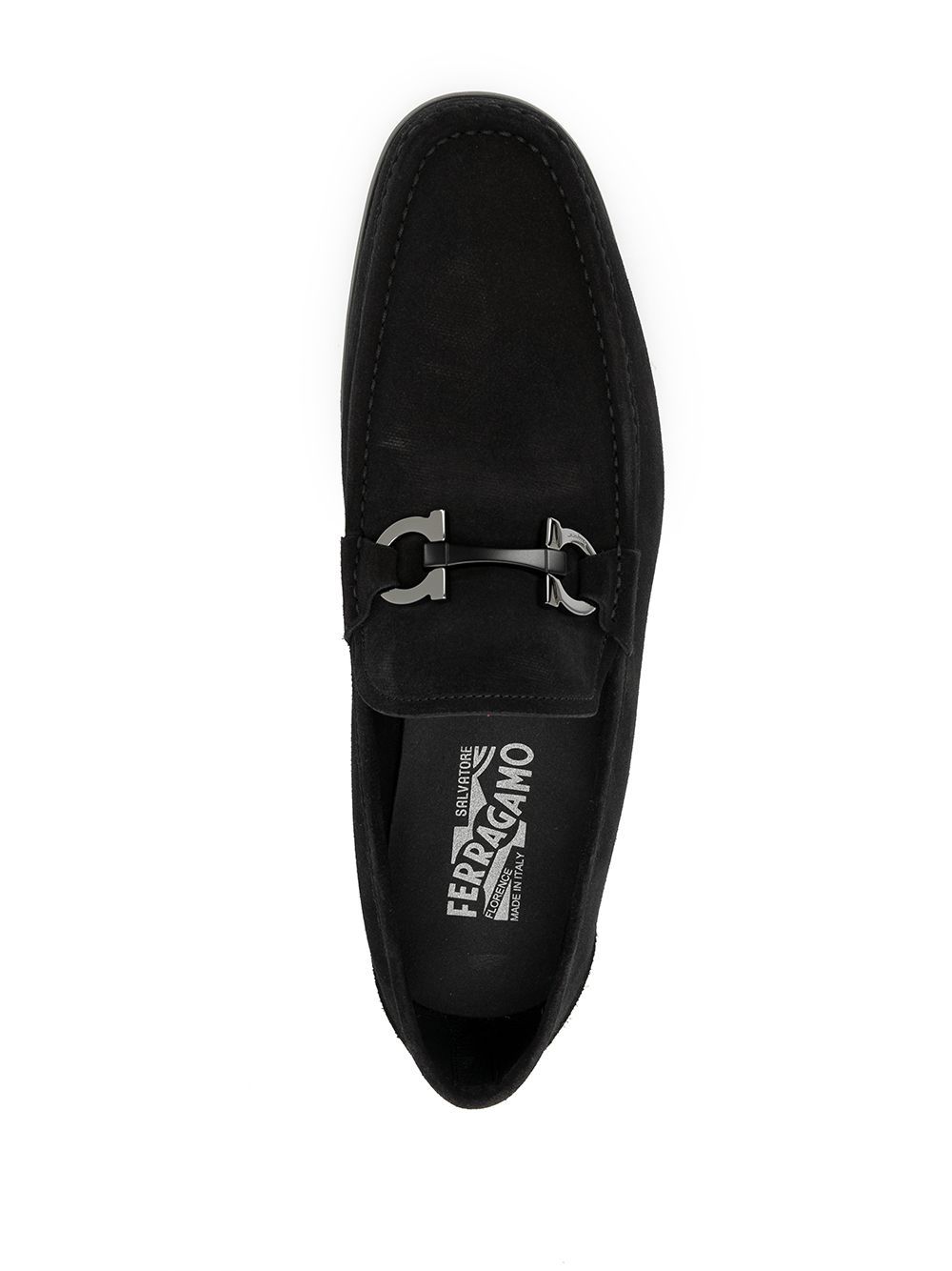 SALVATORE FERRAGAMO Gancini Plaque Detail Loafers Black - MAISONDEFASHION.COM