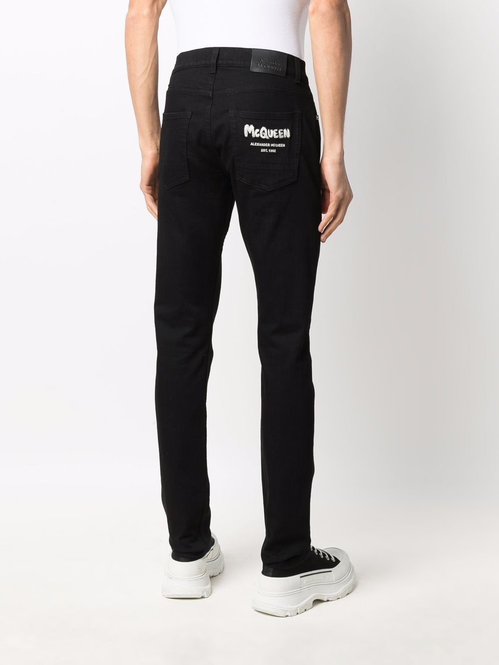 Alexander store Mcqeen black embroidered jeans