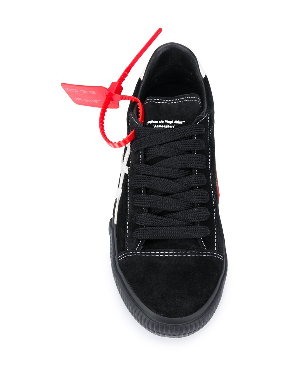 OFF-WHITE Contrast Stitched Low Vulcanized Sneakers Black - Maison De Fashion 