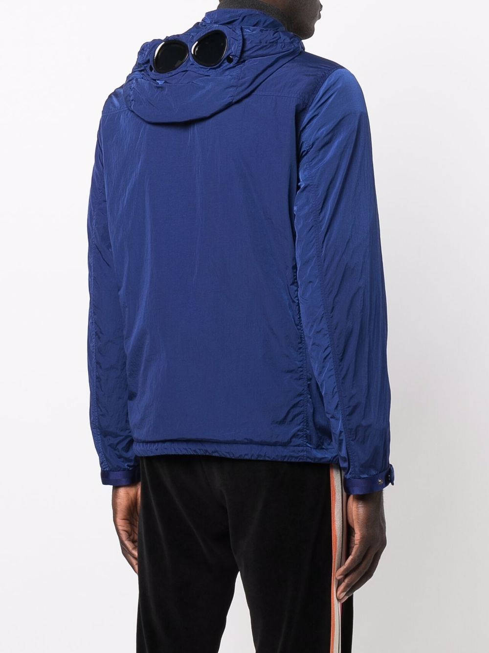 C.P. COMPANY Goggle-hooded lightweight jacket Blue - MAISONDEFASHION.COM