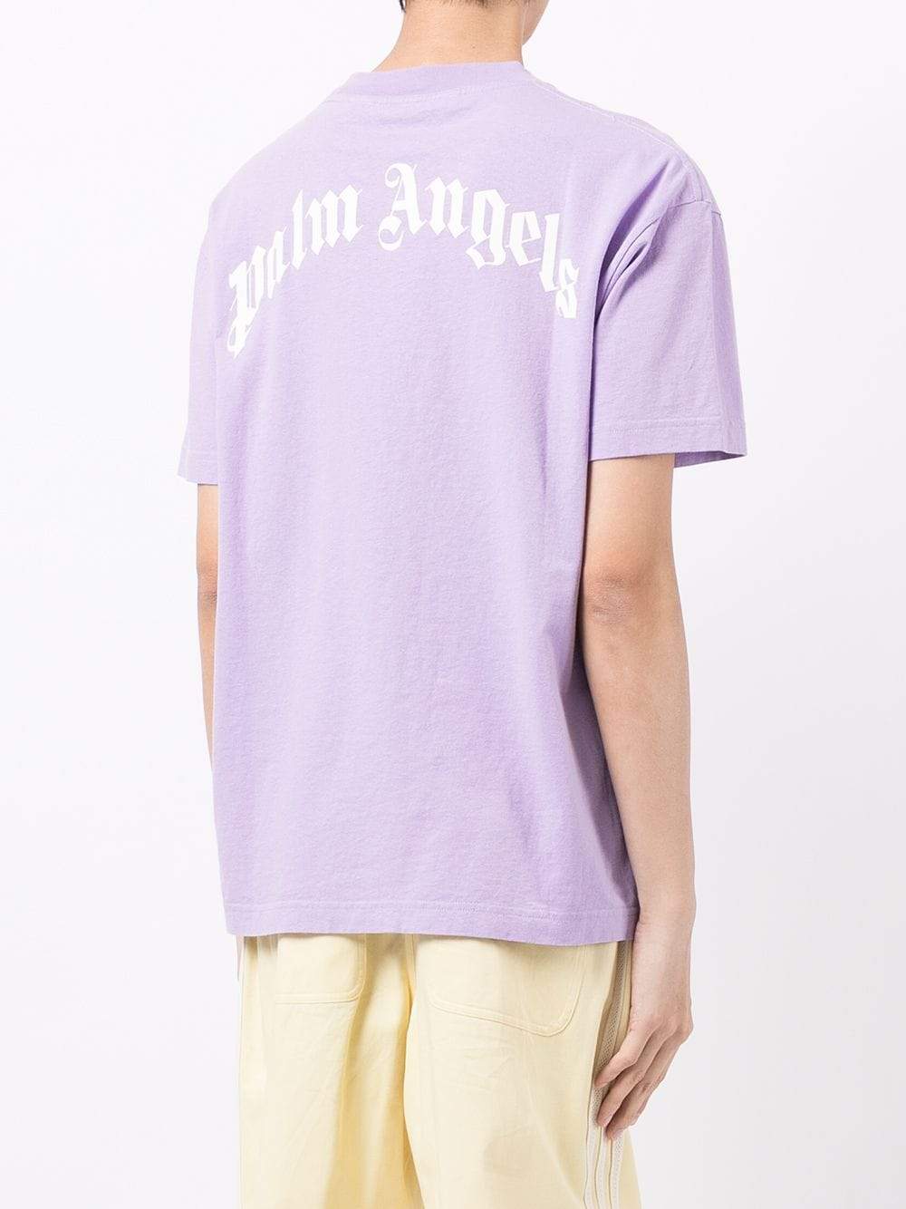 PALM ANGELS Bear Graphic T-Shirt Purple - MAISONDEFASHION.COM