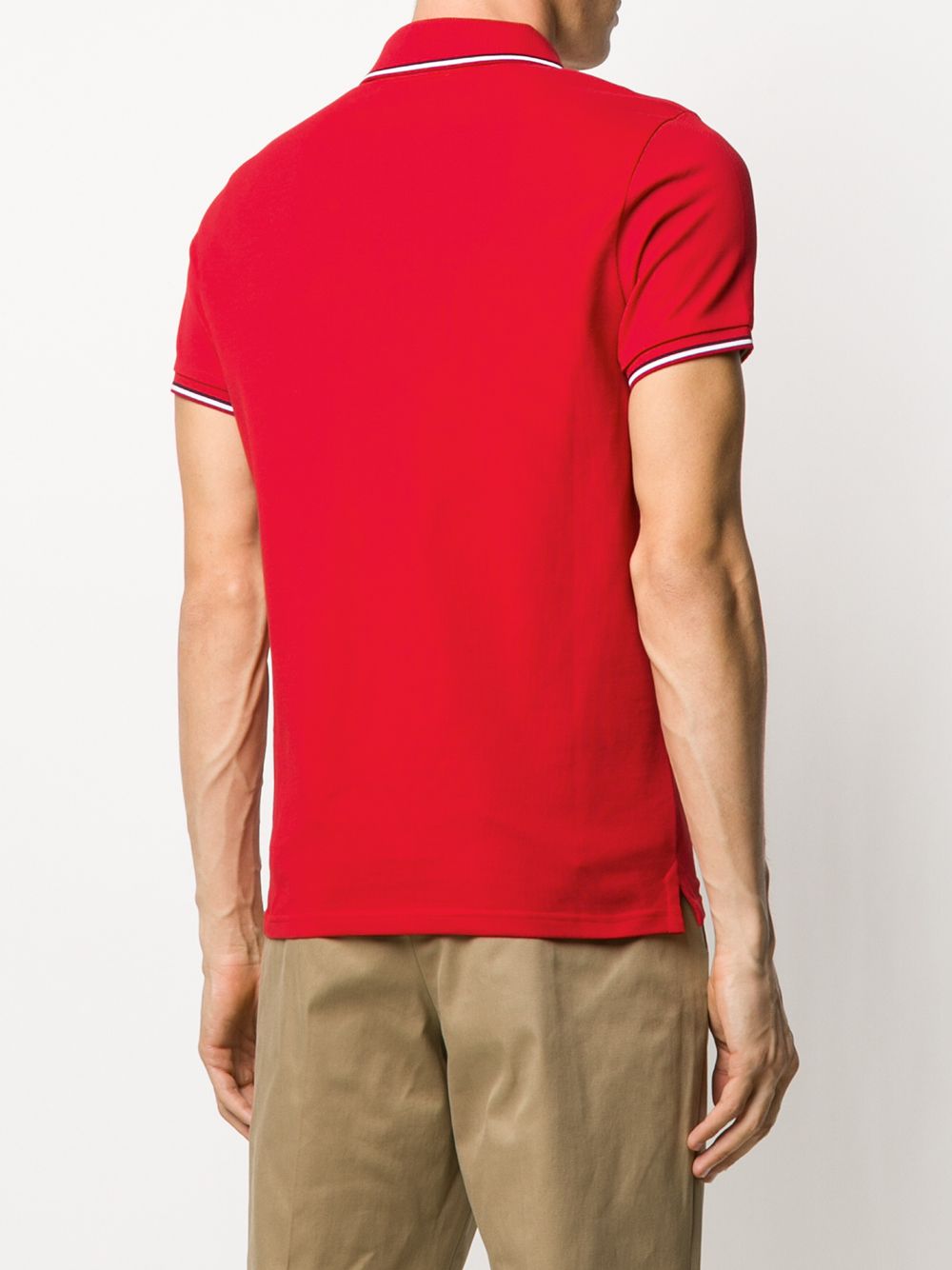 MONCLER logo polo shirt Red - MAISONDEFASHION.COM