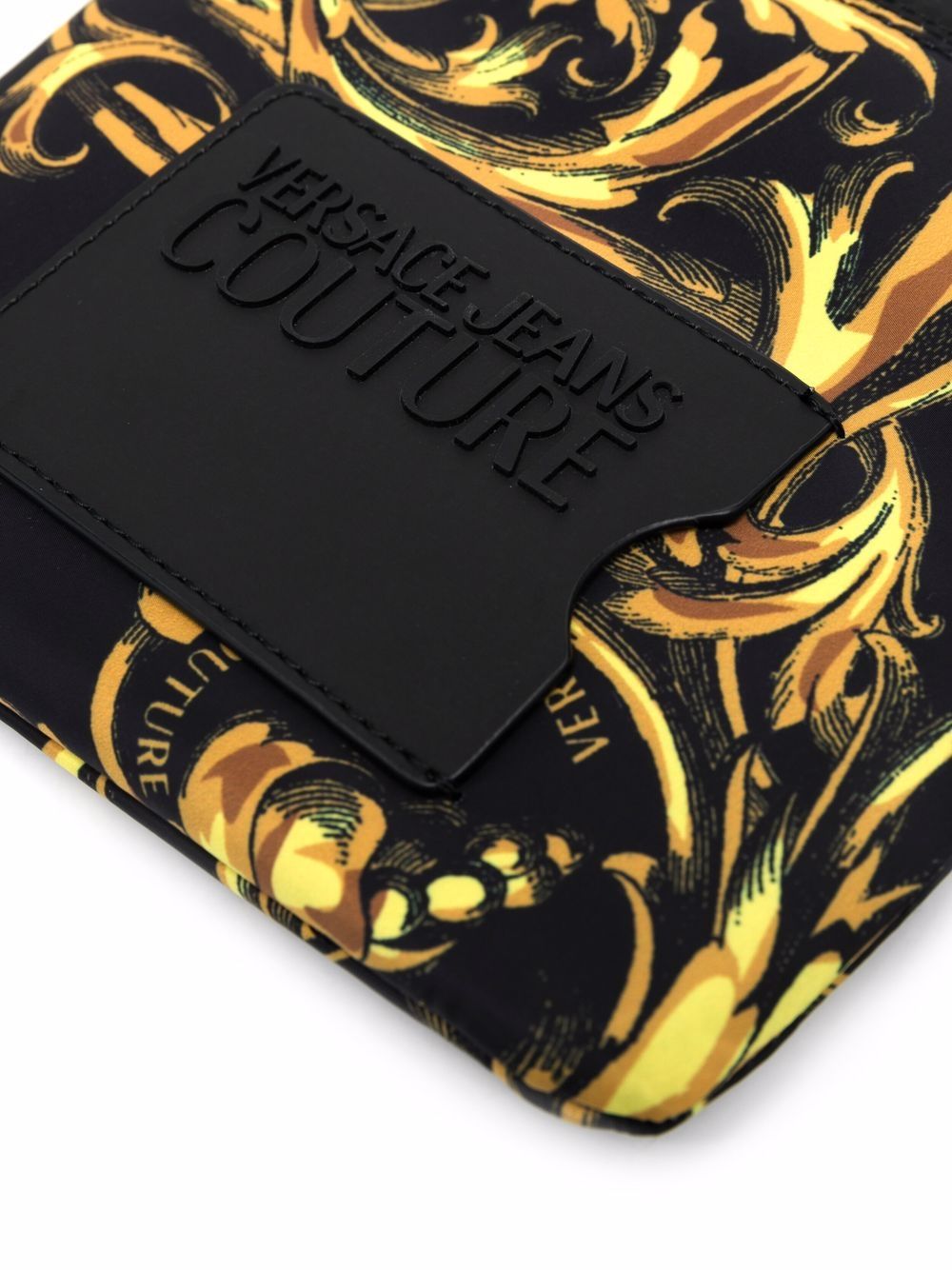 VERSACE JEANS COUTURE Baroque Print Messenger Bag Black - MAISONDEFASHION.COM