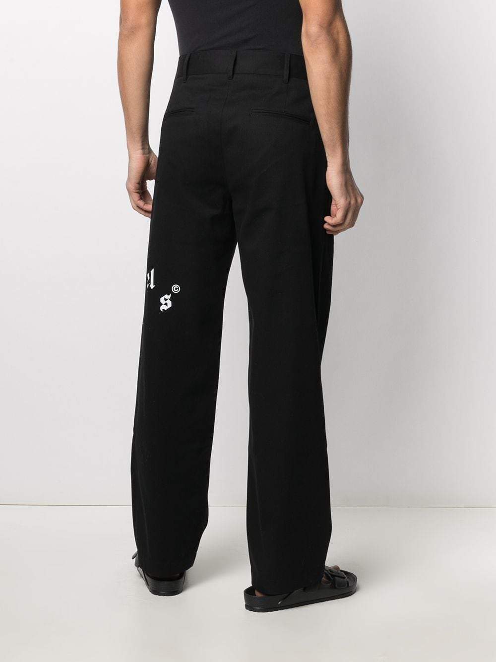 PALM ANGELS Broken Logo Chinos Black - Maison De Fashion 