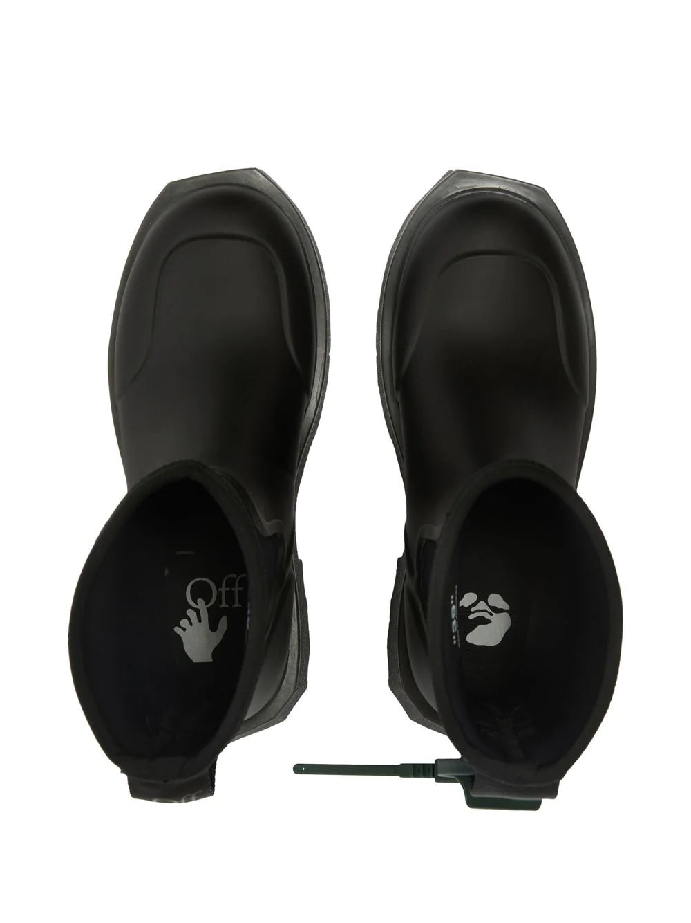 OFF WHITE WOMEN Sponge Rubber Rainboot Black/White - MAISONDEFASHION.COM